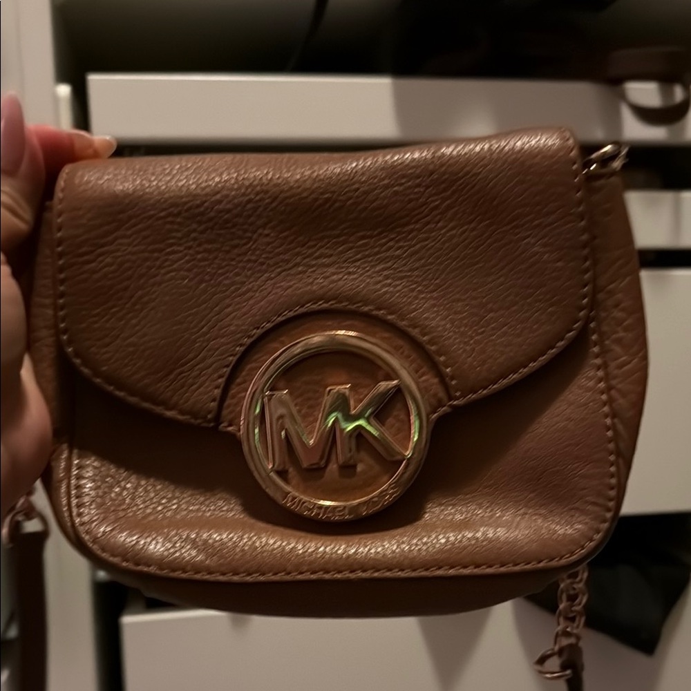 Michael Kors Tan Crossbody Bag with Logo Accent